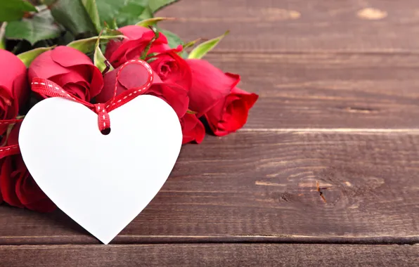 Red, love, heart, romantic, gift, roses, красные розы, valentine`s day