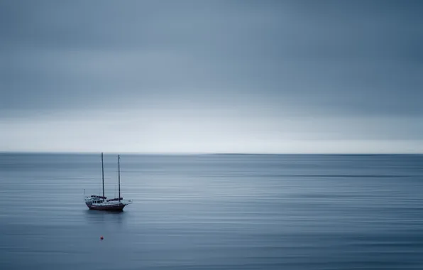 Море, пейзаж, корабль