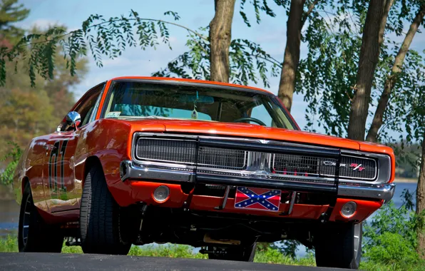 Картинка 1969, Dodge, Orange, Charger, Muscle car, General Lee, The Dukes of Hazzard