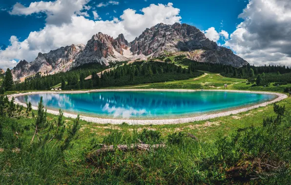 Картинка горы, озеро, берег