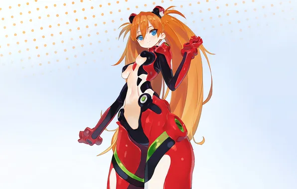 Girl, sexy, cleavage, Neon Genesis Evangelion, erect nipples, long hair, boobs, sexy girl