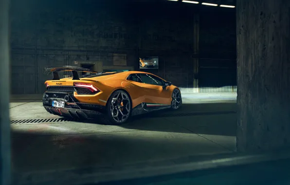 Lamborghini, вид сзади, 2018, Performante, Novitec, Huracan