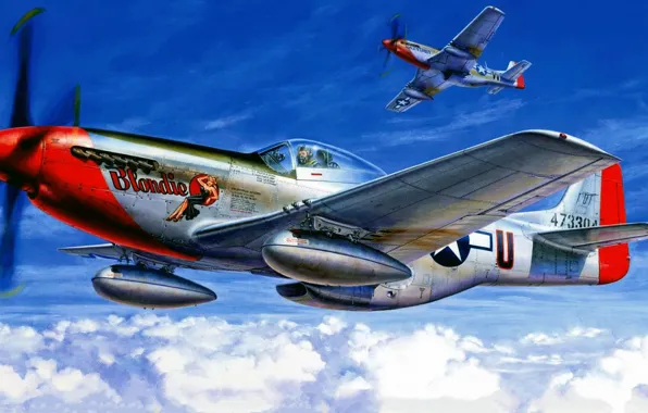 Mustang, ВВС США, North American, P-51D, дальнего радиуса действия, американский одноместный истребитель