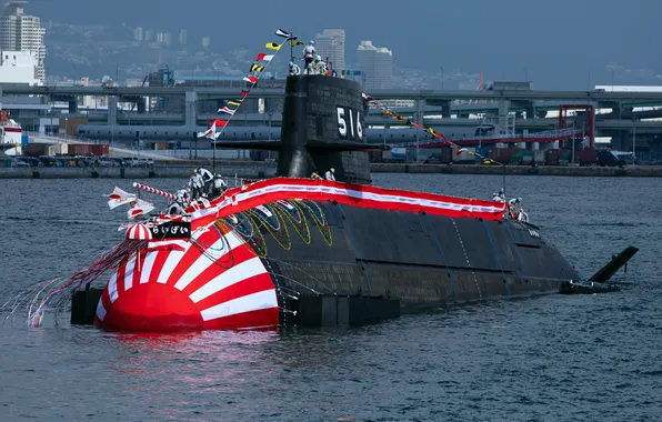 Япония, субмарина, JS Raigei, церемония спуска, SS-516