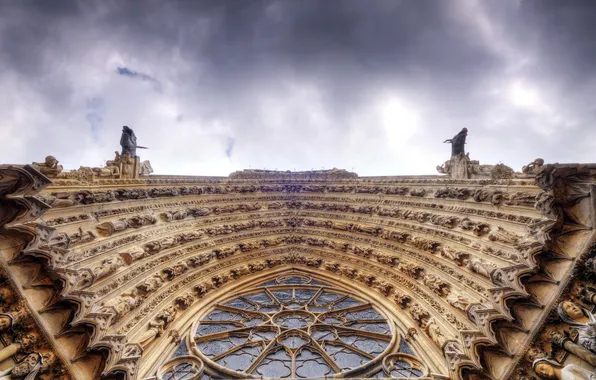 Картинка небо, храм, архитектура, фрагмент, Kathedrale Notre-Dame
