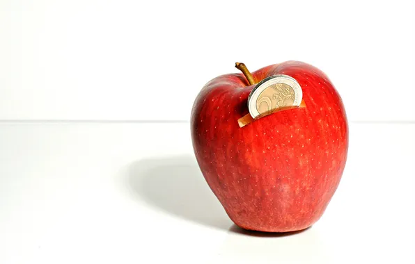 Картинка фон, яблоко, деньги