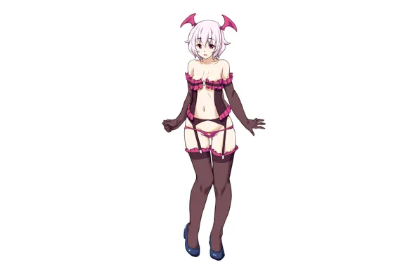 Girl, sexy, lingerie, pantsu, cleavage, blouse, panties, thighhighs