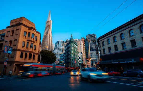 Улица, Город, Здания, Сан-Франциско, City, USA, США, Street