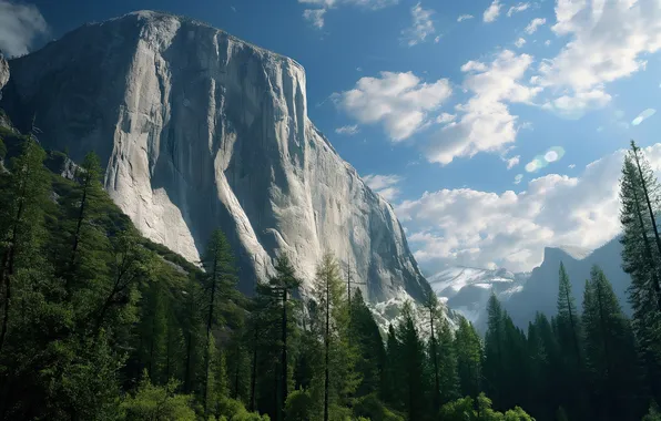 Картинка forest, sky, landscape, nature, mountains, clouds