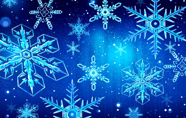 Зима, праздник, узор, вектор, снежинка