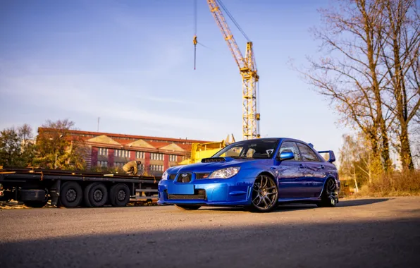 Картинка Subaru, Impreza, WRX, Fox, Blue, STI, Autumn