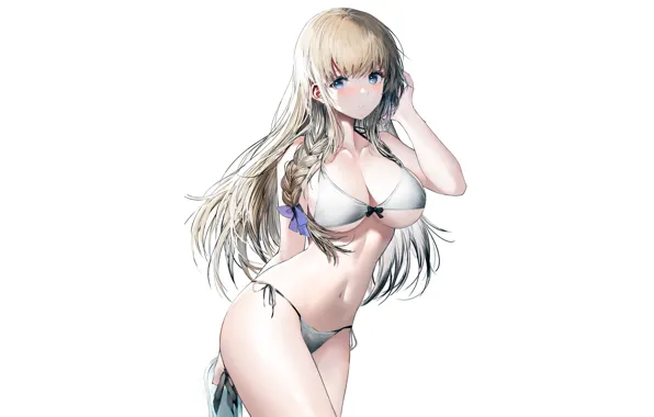 Girl, sexy, boobs, anime, beautiful, pretty, erotic, blonde