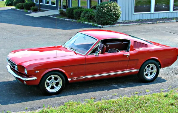 Mustang, Ford, Мустанг, red, USA, Ford Mustang, 1966, Muscle car