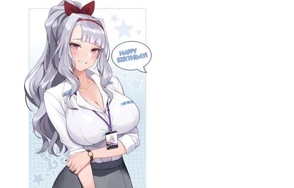 Картинка kawaii, girl, sexy, boobs, blue, anime, breasts, babe