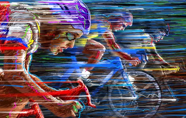 Картинка велосипед, гонка, цвет, скорость, вектор, велоспорт