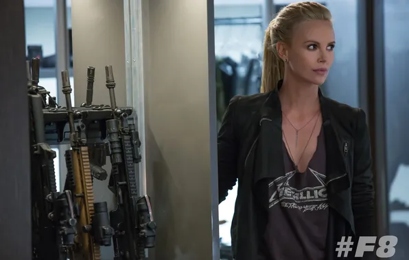 Оружие, Charlize Theron, кадр, блондинка, боевик, Шарлиз Терон, Fast And Furious 8, The Fate of …