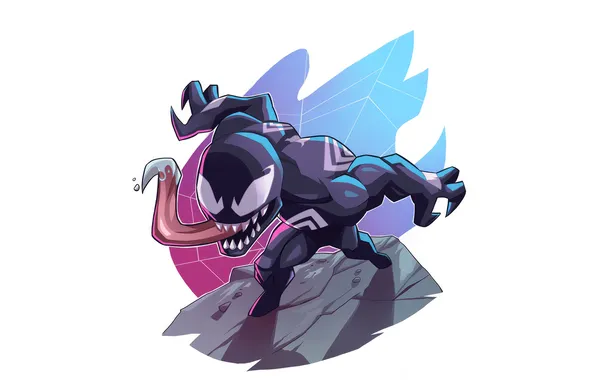 Язык, пасть, белый фон, супер герои, Веном, Venom, Марвел комикс