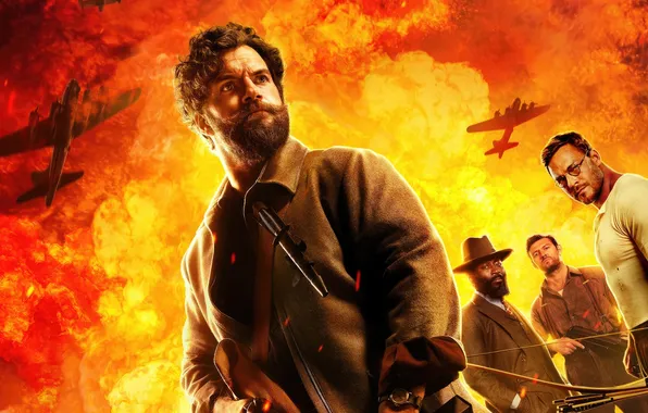Фон, огонь, взрывы, боевик, постер, военный, Henry Cavill, Генри Кавилл