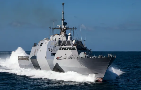 Картинка море, корабль, боевой, прибрежный, USS Freedom, «Фридом», (LCS-1)