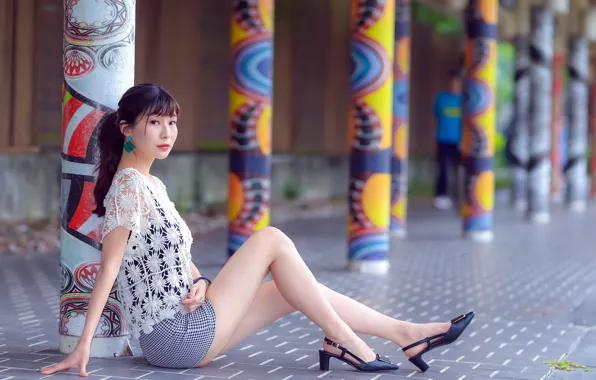 Картинка девушка, поза, азиатка