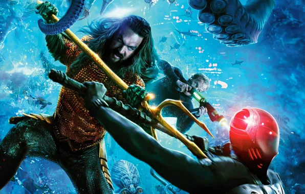 Фантастика, трезубец, постер, комикс, DC Comics, Jason Momoa, Джейсон Момоа, Patrick Wilson
