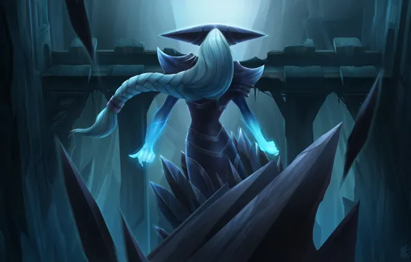 Ice, art, League of Legends, witch, Lissandra, queenn, Freljord