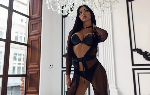 Model, Pose, Alex Basilev, Choker, Black Underwear, Don't Cha Wish