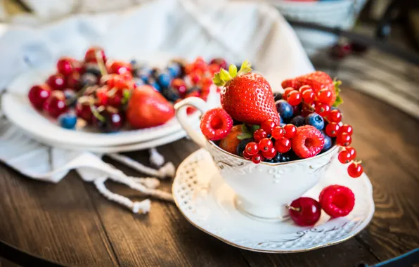 Картинка ягоды, черника, клубника, тарелка, fresh, смородина, cup, berries