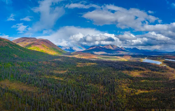 Картинка пейзаж, горы, панорама, США, Denali National Park