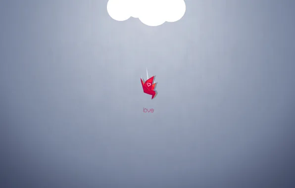 Картинка red, freefall, paper crane