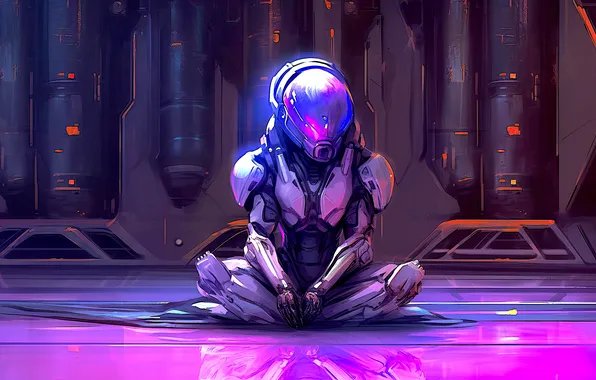 Fantasy, Robot, bodysuit, science fiction, sci-fi, digital art, artwork, fantasy art