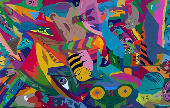 Colors, acid, animals, sketch