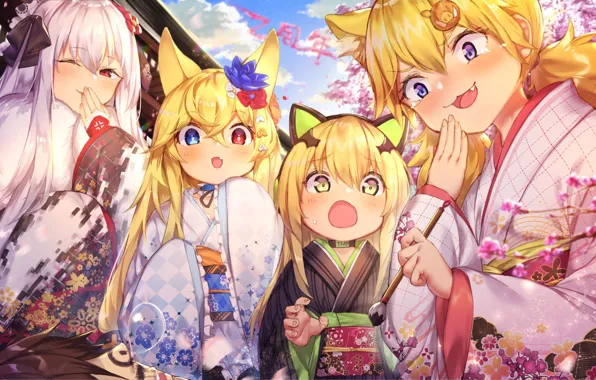 Девочки, кисточка, неко, ушки, Girls Frontline