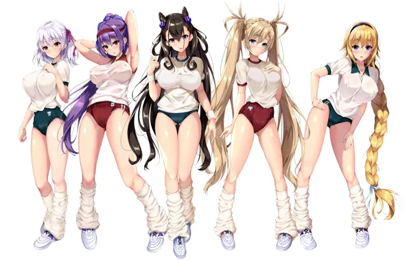 Girl, sexy, shorts, blouse, long hair, boobs, anime, beautiful