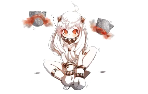 Игра, арт, девочка, Anime, няшка, Kantai Collection, стеснение, Northern Ocean Hime