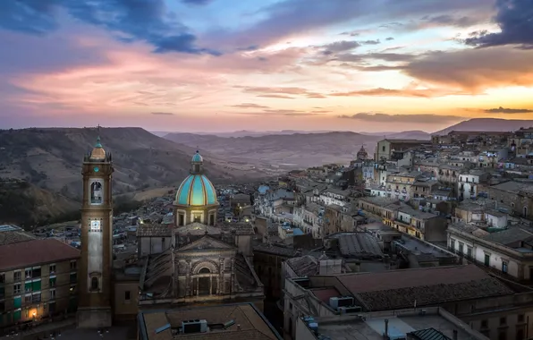 Sunset, Sicily, Caltagirone