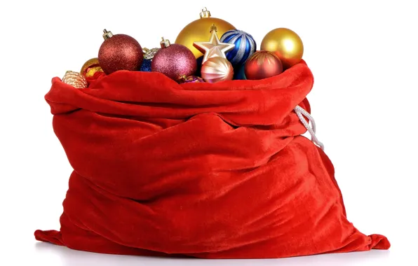 Шары, игрушки, Новый год, мешок, Christmas, New Year, decoration, Holidays
