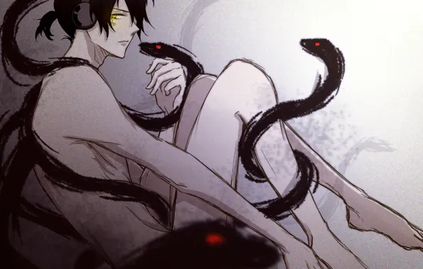 Змеи, мужчина, Kagerou Project, Dark Konoha, Kokonose &quot;Konoha&quot; Haruka
