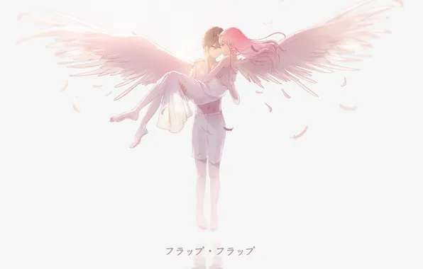 Девушка, романтика, ангел, парень, 002, Darling In The Frankxx, Милый во Франксе, Хиро