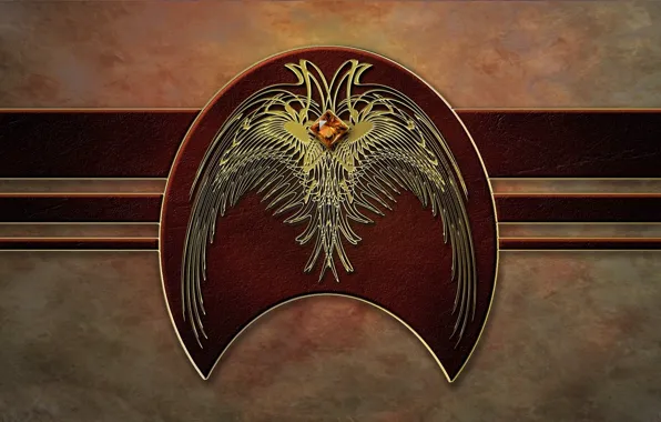 Картинка стена, птица, крылья, флаг, Герб