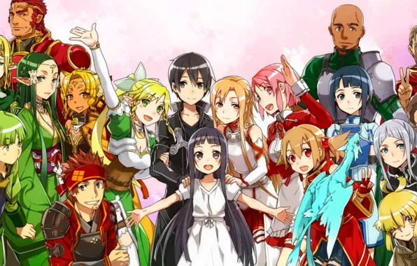 Alicia, Мастера меча онлайн, Yuuki Asuna, Sword Art Online, Kirito, Silica, Pina, Yui