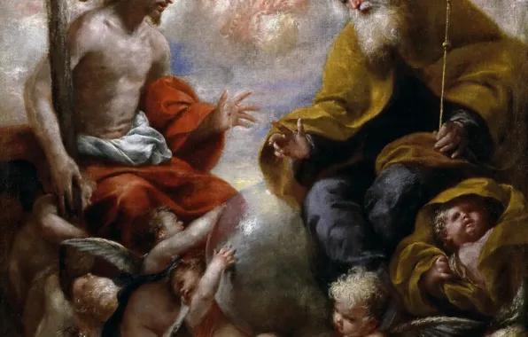 Картинка картина, религия, мифология, Святая Троица, Francisco Caro