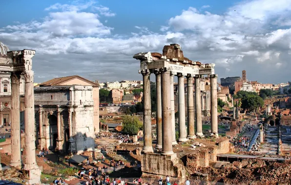 Рим, колонны, руины