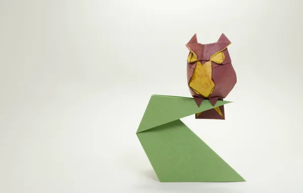Бумага, сова, оригами