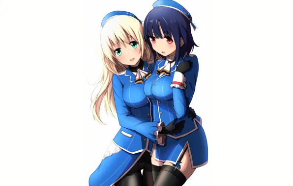 Sexy, thighhighs, green eyes, long hair, dress, girls, anime, beautiful