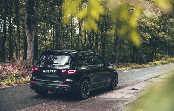 Mercedes-Benz, Mercedes, Black, Road, Forest, Rear, GLB, GLB-Class