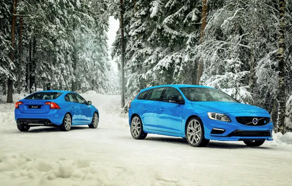 Зима, снег, Volvo, вольво, S60, 2015