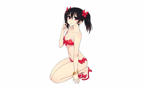 Girl, sexy, cleavage, boobs, anime, beautiful, short hair, pretty