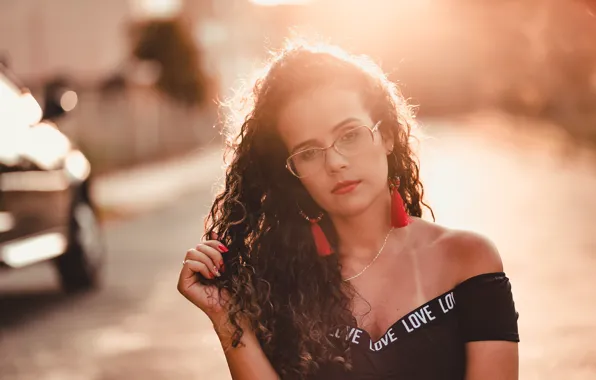 Милая, очки, жест, красивая девушка, beautiful girl, glasses, cute, очаровательная