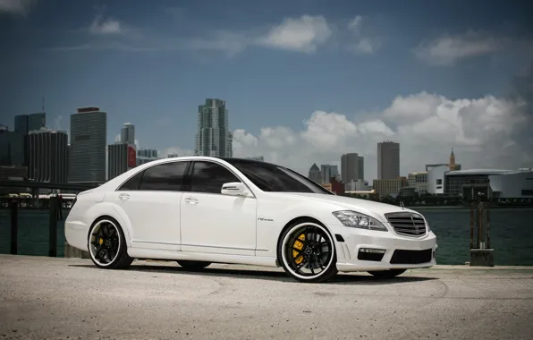 Картинка lights, Mercedes, black, AMG, with, S65, roof, painted